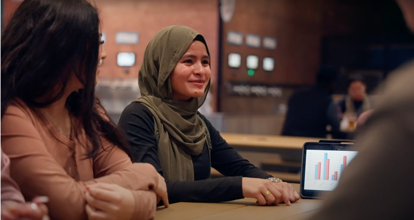 Students work on a real business problem as part of a District C Teamship experience.